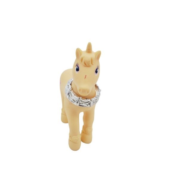 VTG Yellow Chap Mei Cutie Pony Unicorn Brushable Tail 2.5” Figure Pink Clover Co - Picture 4 of 4